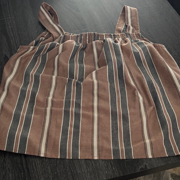 Evereve Tops - Evereve Brown and Gray Striped Tank Top